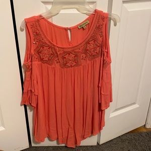Women’s Cold Shoulder Coral Top
